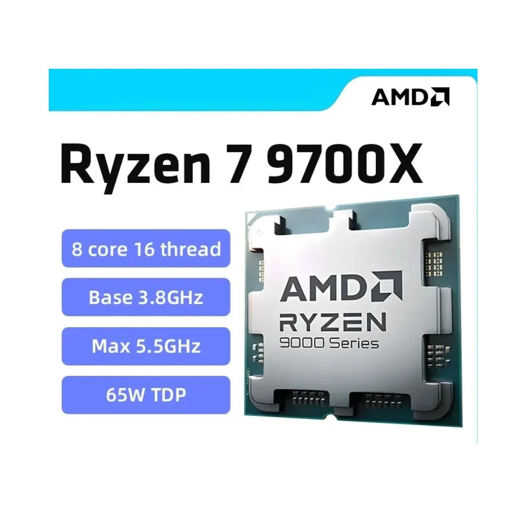 New Bulk Ryzen 7 R7 9700X CPU 8 Cores 16 Threads 3.8GHz to 5.5 Ghz 65W AM5 Gaming Processors