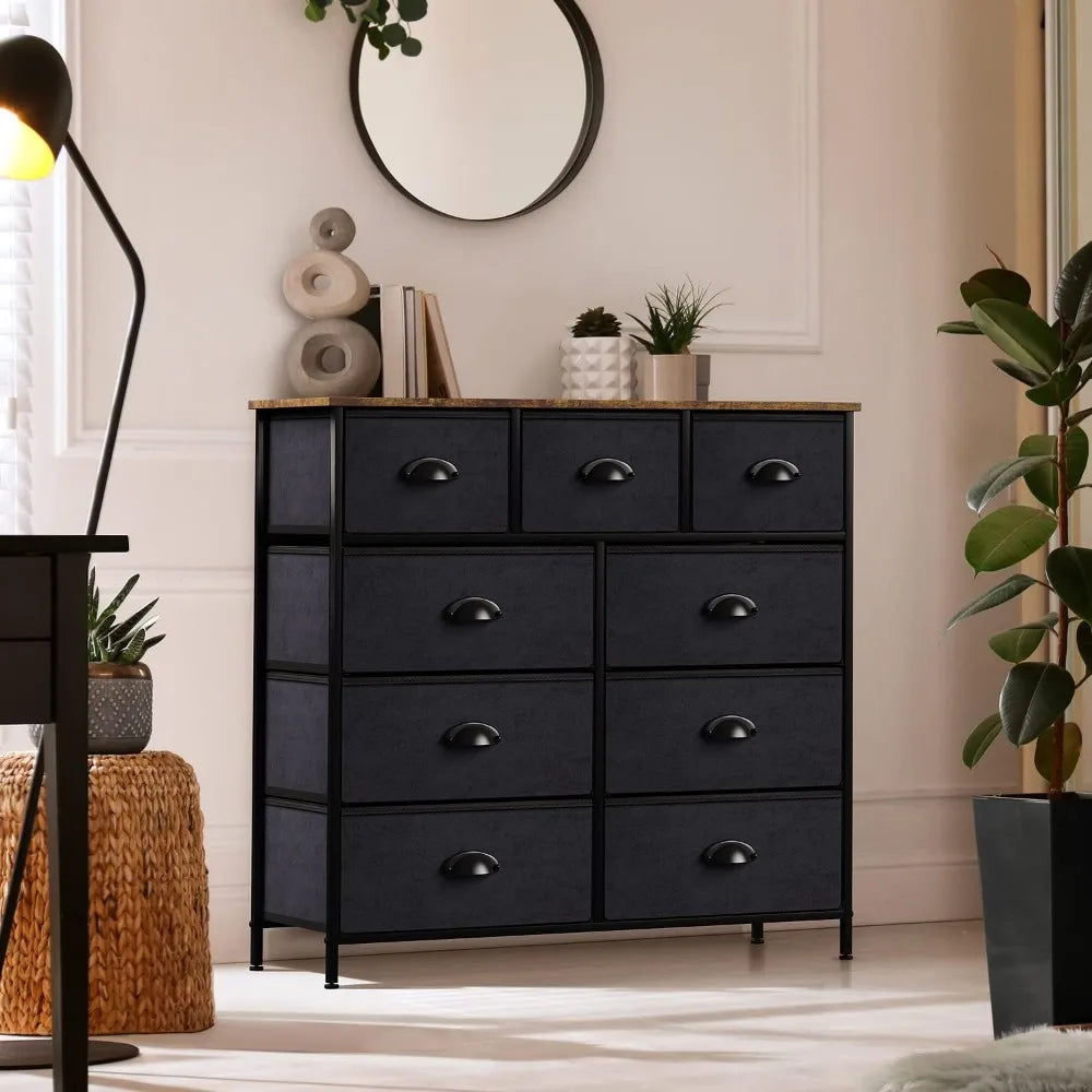 Sorbus Dresser with 9 Drawers - Furniture Storage Chest Tower Unit for Bedroom, Hallway, Closet, Office Organization - Steel Fra