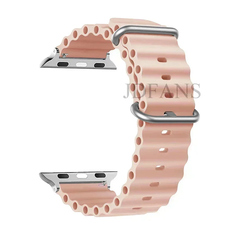 Silicone Ocean strap for Apple watch band Series Ultra 9 8 7 6 5 4 10 SE iwatch bracelet 42mm 44mm 45mm 49mm 40mm 41mm 46mm band