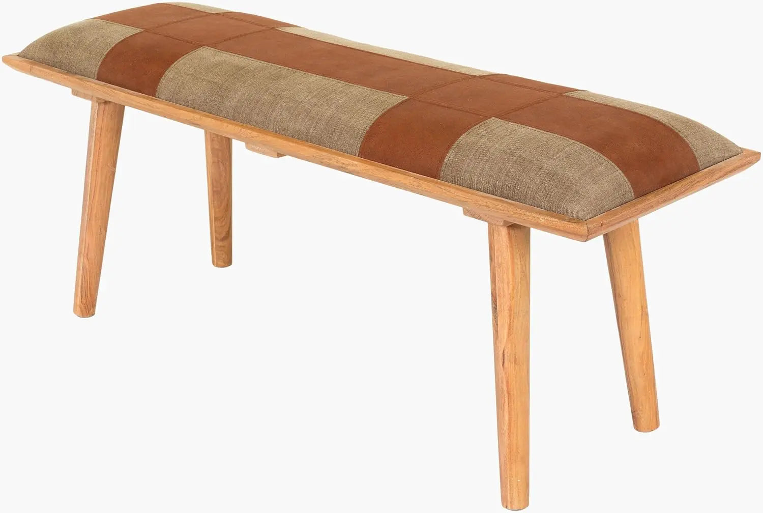 Mark&Day Bedroom Bench, Gran Dark Green Upholstered End of Bed Ottoman Benches, Rustic Boho Entryway Footrest Stool Seat, Handma