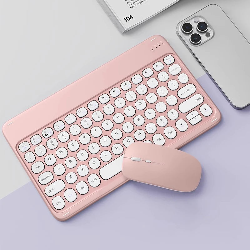 Portable 10 inch Bluetooth Keyboard for iPad Xiaomi Tablet Wireless Keyboard Phone Laptop Accessories Keyboards Spanish English