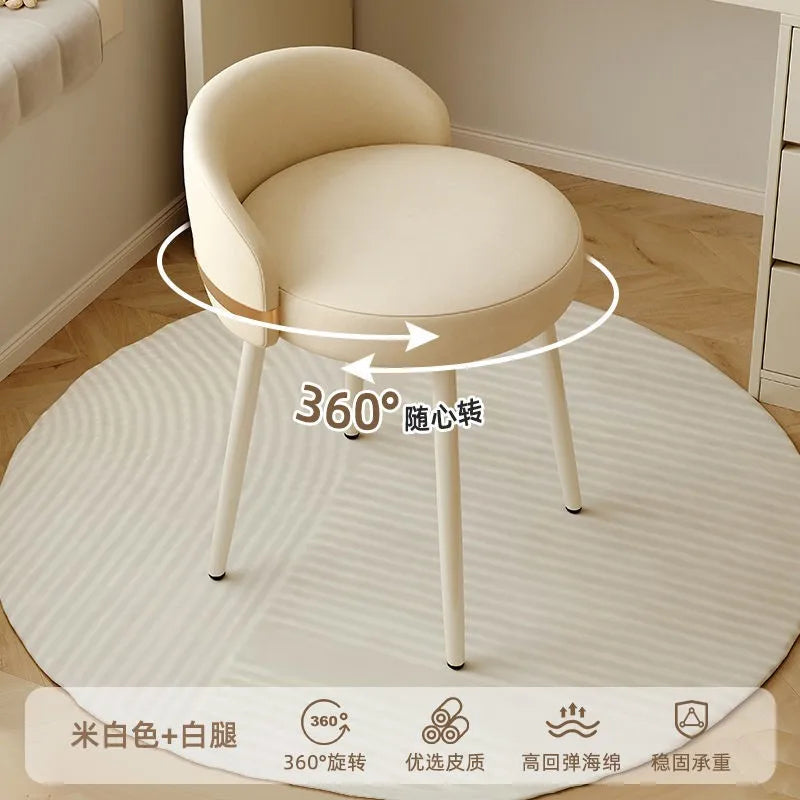 Nordic furniture home decor dressing table chair manicure chair cream style dresser backrest makeup stool girls bedroom
