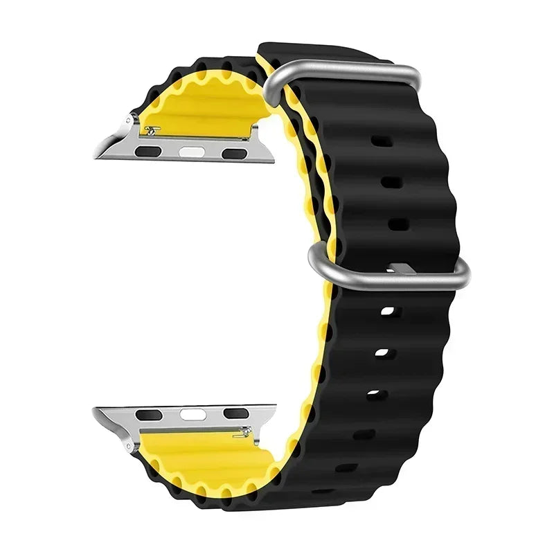 Silicone Ocean strap for Apple watch band Series Ultra 9 8 7 6 5 4 10 SE iwatch bracelet 42mm 44mm 45mm 49mm 40mm 41mm 46mm band