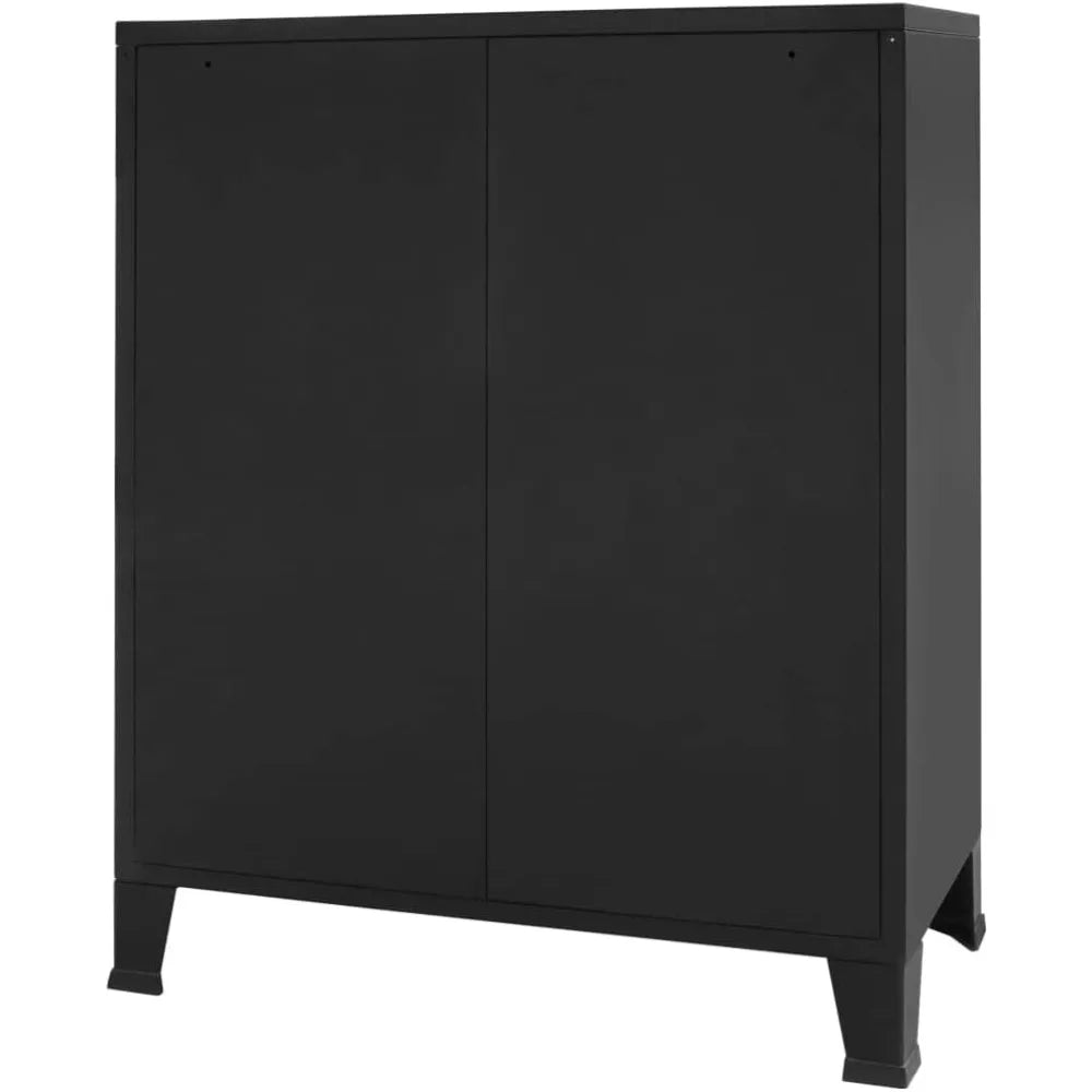 vidaXL Storage Chest, Metal Storage Cabinet with 4 Drawers, Industrial Style Sideboard with Air Vents and Metal Handles, Sideboa