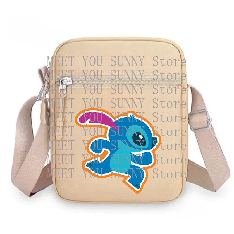 Cartoon Anime Stitch Women Bag Kawaii Portable Fashion Mobile Phone Shoulder Zipper Crossbody Pouch Students Coin Purse Gifts