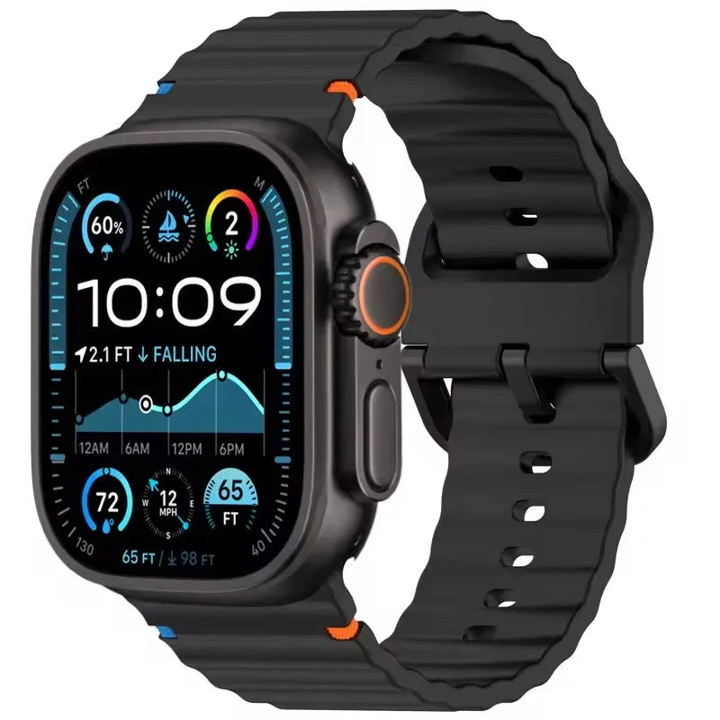 Silicone Strap for Apple watch Ultra Band 49mm 46mm 45mm 42mm 44mm 40mm 41mm correa bracelet belt iWatch series 10 9 8 6 7 5 SE
