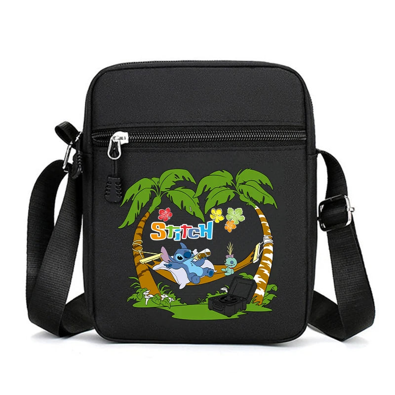 Cartoon Anime Stitch Women Bag Kawaii Portable Fashion Mobile Phone Shoulder Zipper Crossbody Pouch Students Coin Purse Gifts