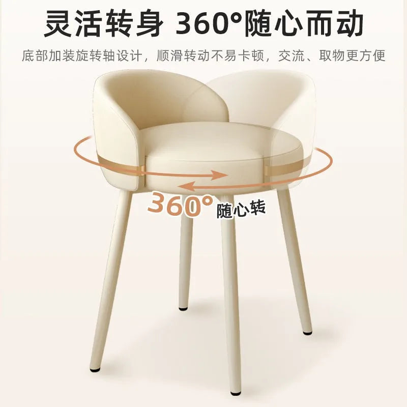 Nordic furniture home decor dressing table chair manicure chair cream style dresser backrest makeup stool girls bedroom