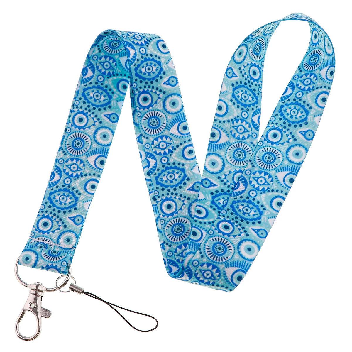 LX941 Blue Evil Eyes Lanyard ID Card Cover Phone Straps USB Badge Holder Neck Strap Cartoon Keychain DIY Hang Rope Accessories
