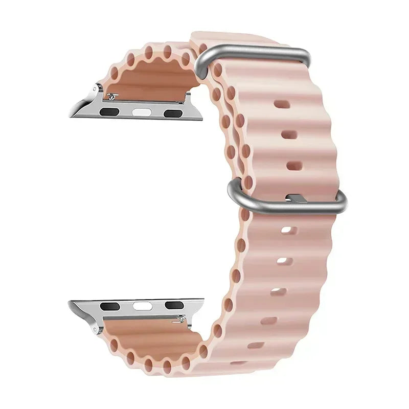 Silicone Ocean strap for Apple watch band Series Ultra 9 8 7 6 5 4 10 SE iwatch bracelet 42mm 44mm 45mm 49mm 40mm 41mm 46mm band