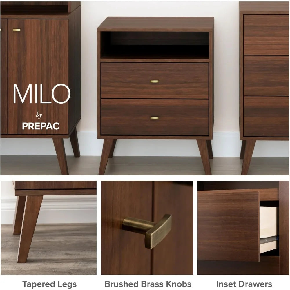 Prepac Milo Mid-Century Modern 6 Drawer Dresser, Tall and Narrow Chest of Drawers, Retro Bedroom Furniture, Lingerie Dresser, 18