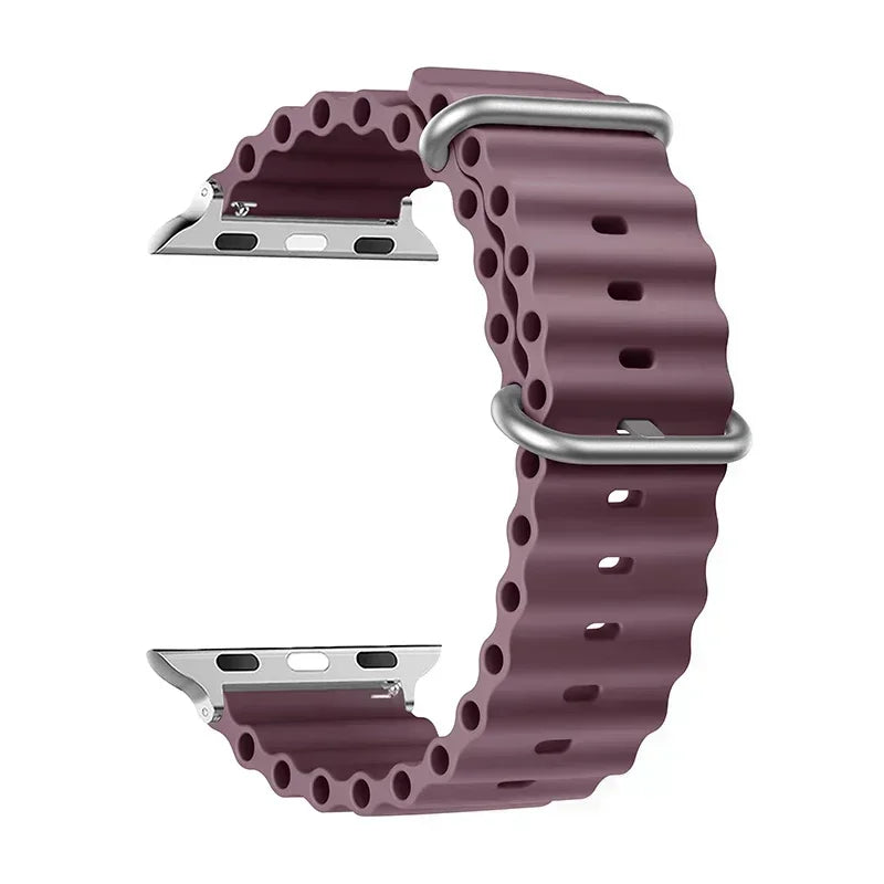 Silicone Ocean strap for Apple watch band Series Ultra 9 8 7 6 5 4 10 SE iwatch bracelet 42mm 44mm 45mm 49mm 40mm 41mm 46mm band