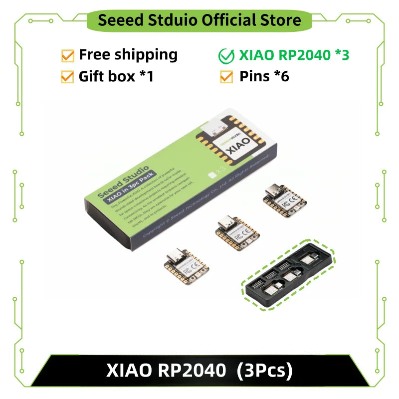 RP2040 -Seeed Studio XIAO RP2040 Microcontroller, with Dual-Core ARM Cortex M0+ Processor, Arduino, MicroPython and CircuitPyth