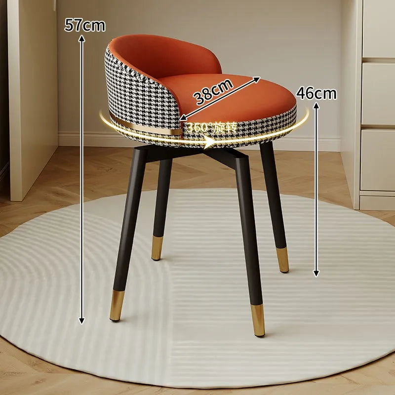 Nordic furniture home decor dressing table chair manicure chair cream style dresser backrest makeup stool girls bedroom