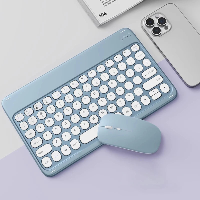 Portable 10 inch Bluetooth Keyboard for iPad Xiaomi Tablet Wireless Keyboard Phone Laptop Accessories Keyboards Spanish English