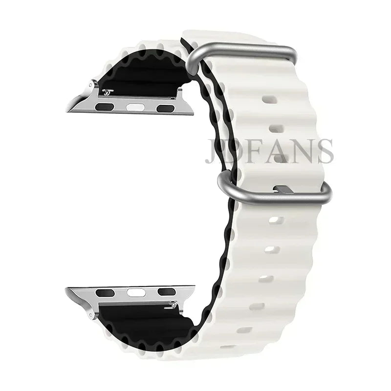 Silicone Ocean strap for Apple watch band Series Ultra 9 8 7 6 5 4 10 SE iwatch bracelet 42mm 44mm 45mm 49mm 40mm 41mm 46mm band