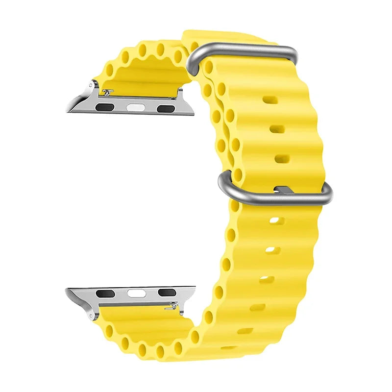 Silicone Ocean strap for Apple watch band Series Ultra 9 8 7 6 5 4 10 SE iwatch bracelet 42mm 44mm 45mm 49mm 40mm 41mm 46mm band