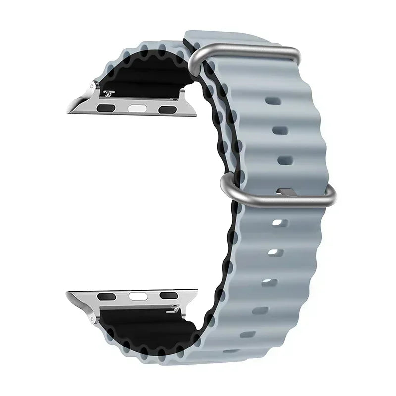 Silicone Ocean strap for Apple watch band Series Ultra 9 8 7 6 5 4 10 SE iwatch bracelet 42mm 44mm 45mm 49mm 40mm 41mm 46mm band