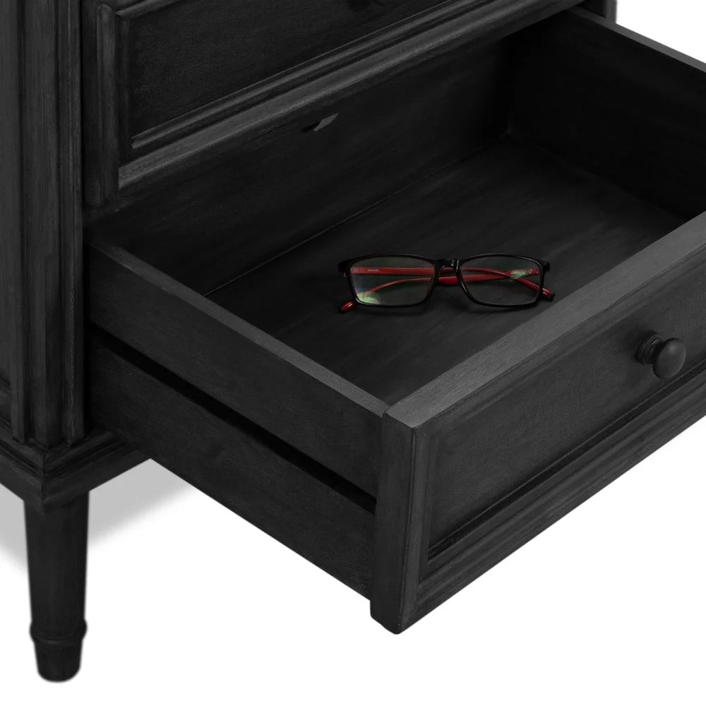 Three Drawer Storage Cabinet Dark Gray Elegant Design Versatile Use Living Room Bedroom Office Fully Assembled Indoor Furniture
