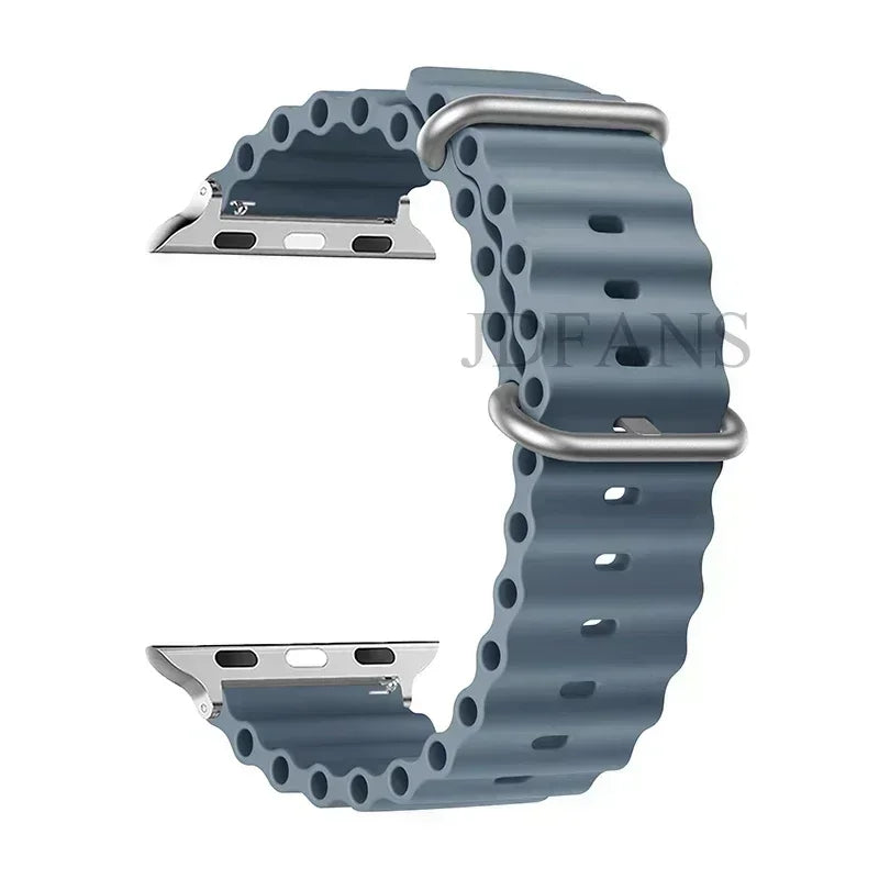 Silicone Ocean strap for Apple watch band Series Ultra 9 8 7 6 5 4 10 SE iwatch bracelet 42mm 44mm 45mm 49mm 40mm 41mm 46mm band