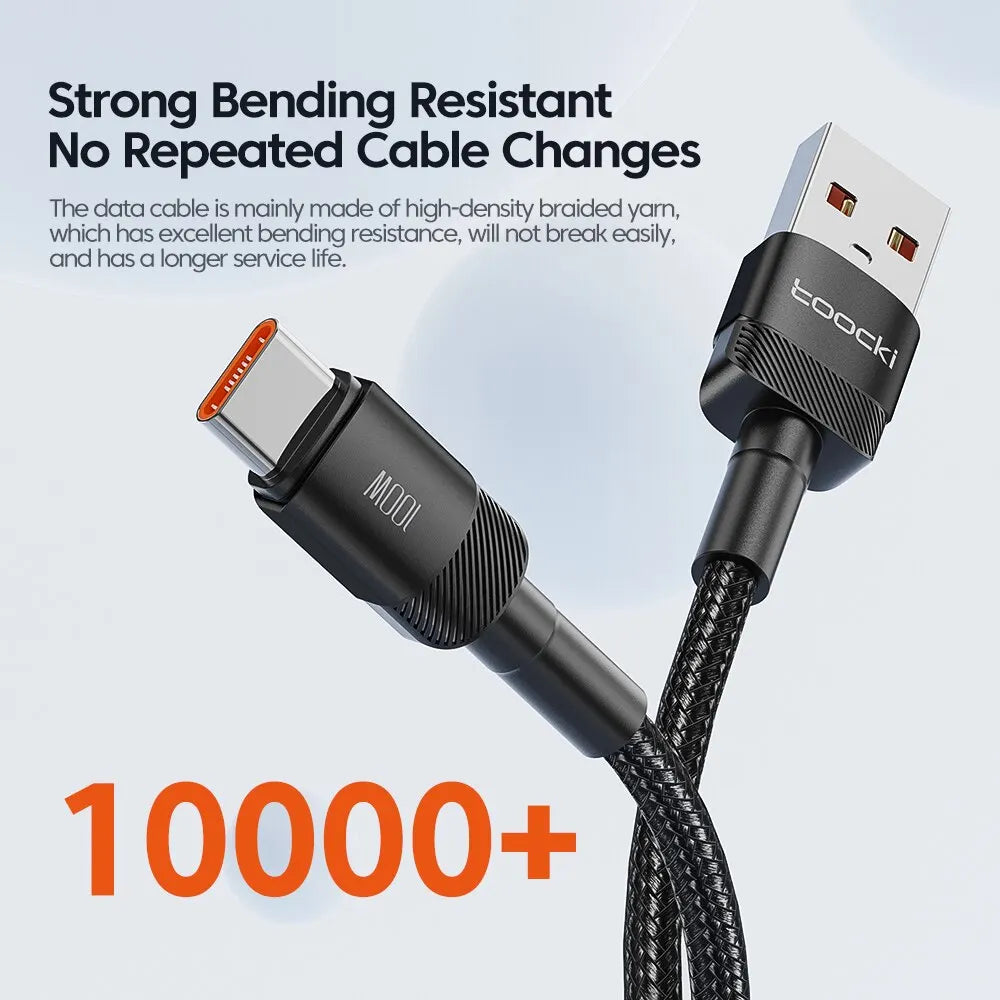 Toocki USB Type C Cable Fast Charging USB C Charger Cord For iPhone 15 14 13 12 11 Huawei P40 P30 Realme Oppo Oneplus Power Bank
