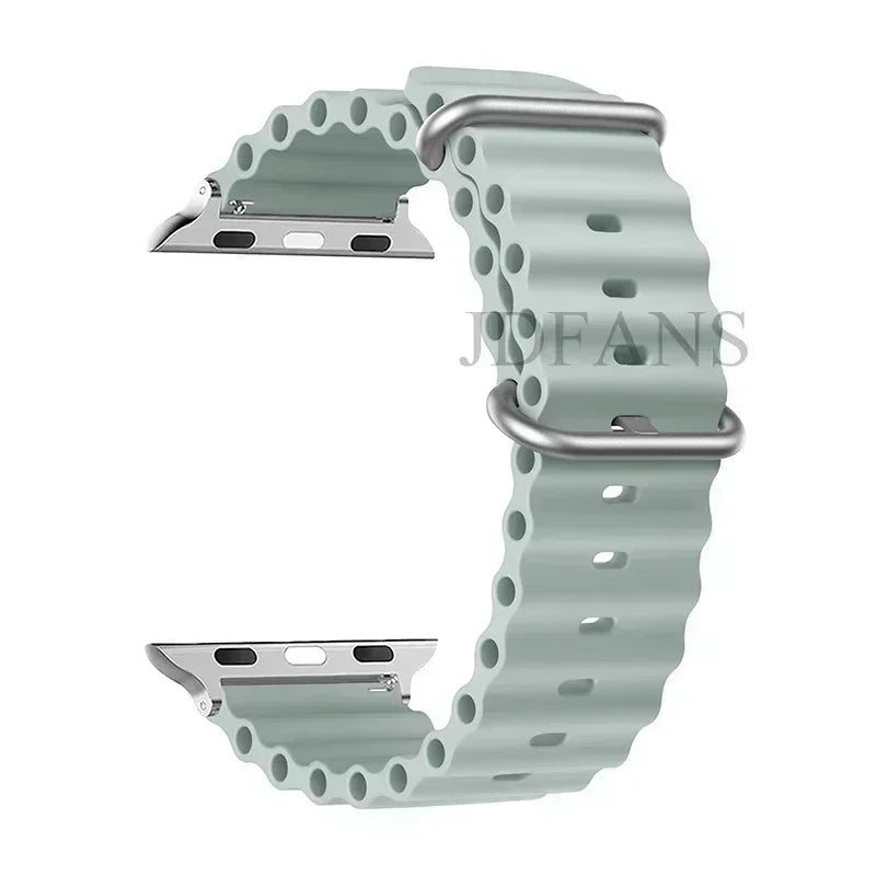 Silicone Ocean strap for Apple watch band Series Ultra 9 8 7 6 5 4 10 SE iwatch bracelet 42mm 44mm 45mm 49mm 40mm 41mm 46mm band
