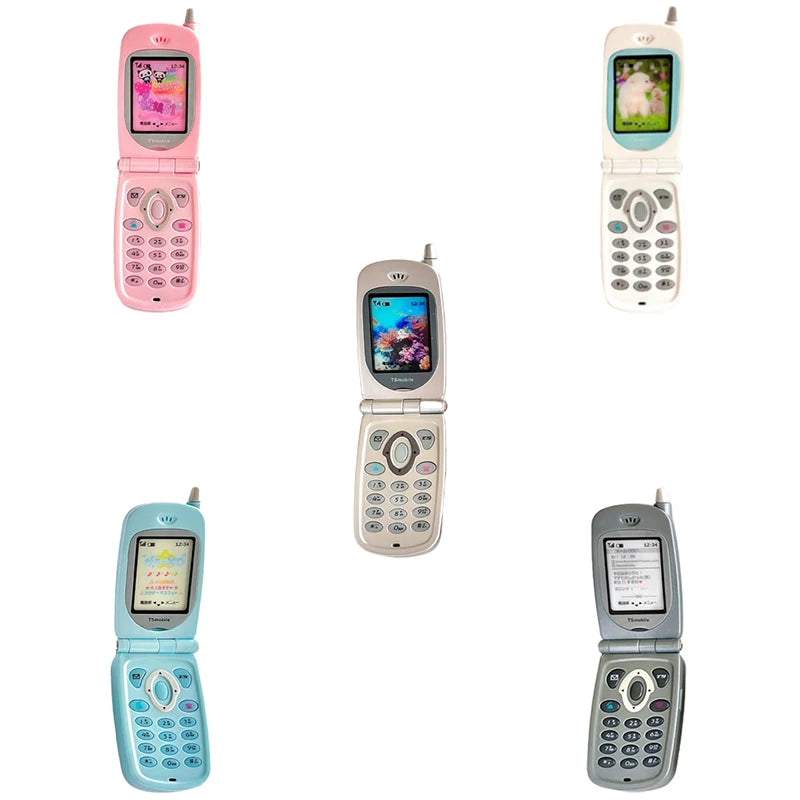 TOYS SPIRITS Mini Flip Phone Voice Recorder Gashapon Capsule Toy Collectible Retro Gift for Adults Novelty Keychain Accessory