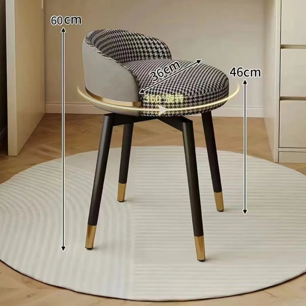 Nordic furniture home decor dressing table chair manicure chair cream style dresser backrest makeup stool girls bedroom