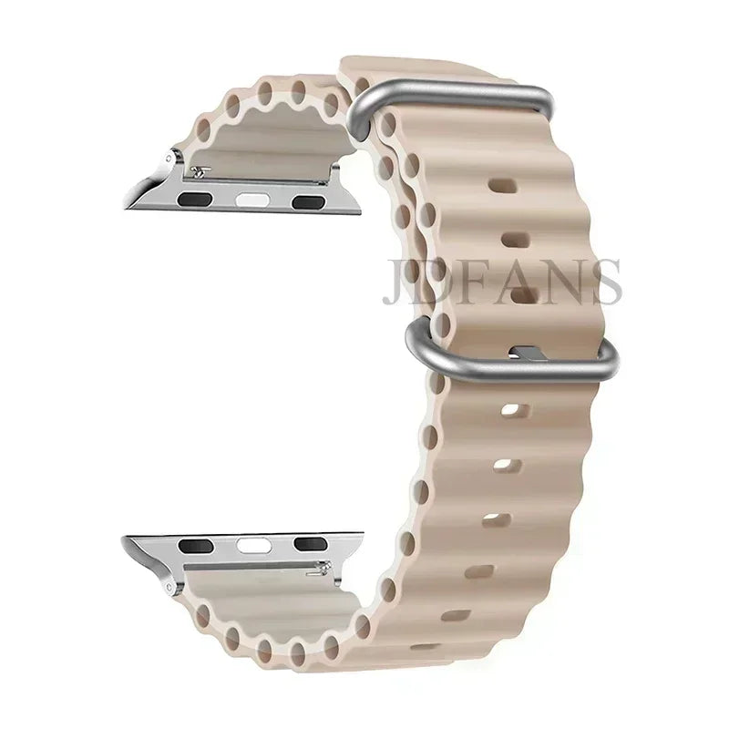 Silicone Ocean strap for Apple watch band Series Ultra 9 8 7 6 5 4 10 SE iwatch bracelet 42mm 44mm 45mm 49mm 40mm 41mm 46mm band
