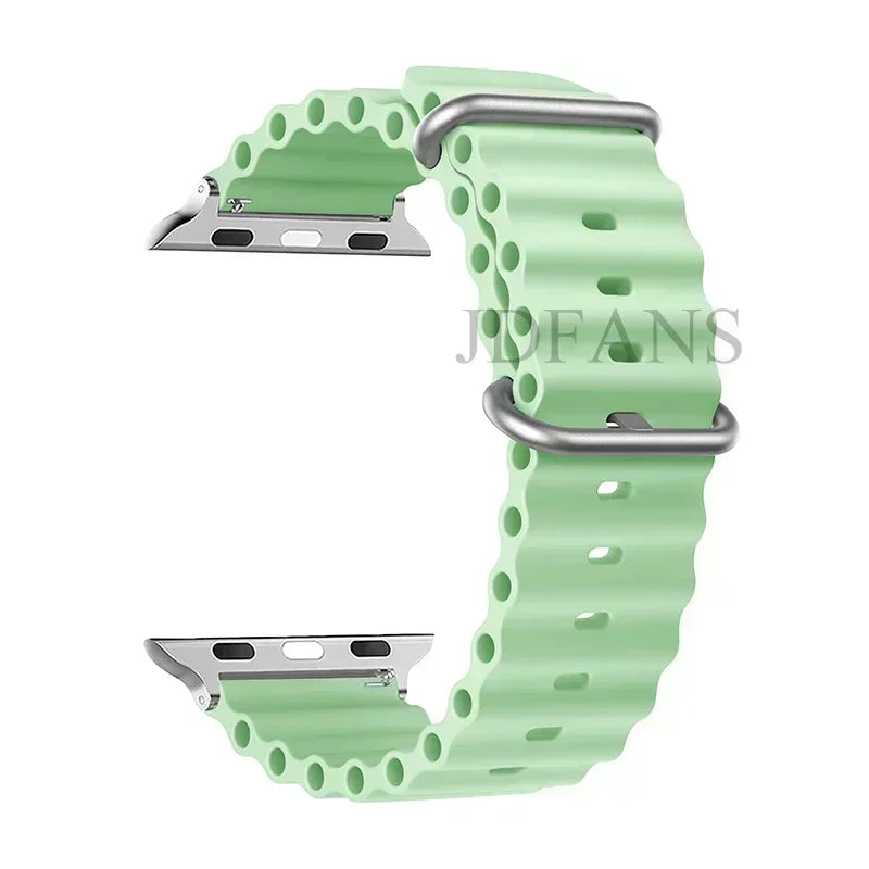 Silicone Ocean strap for Apple watch band Series Ultra 9 8 7 6 5 4 10 SE iwatch bracelet 42mm 44mm 45mm 49mm 40mm 41mm 46mm band