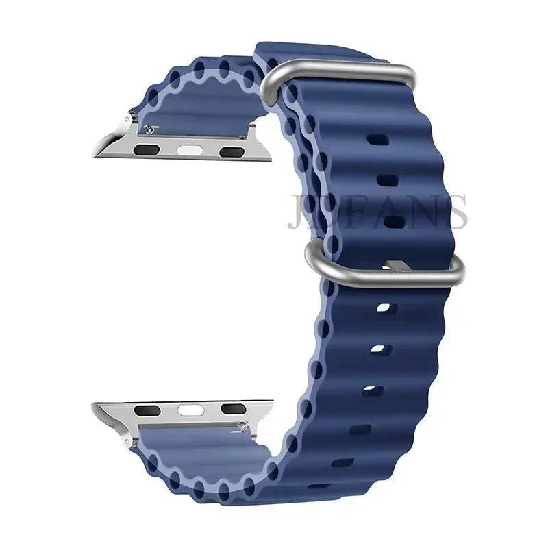 Silicone Ocean strap for Apple watch band Series Ultra 9 8 7 6 5 4 10 SE iwatch bracelet 42mm 44mm 45mm 49mm 40mm 41mm 46mm band