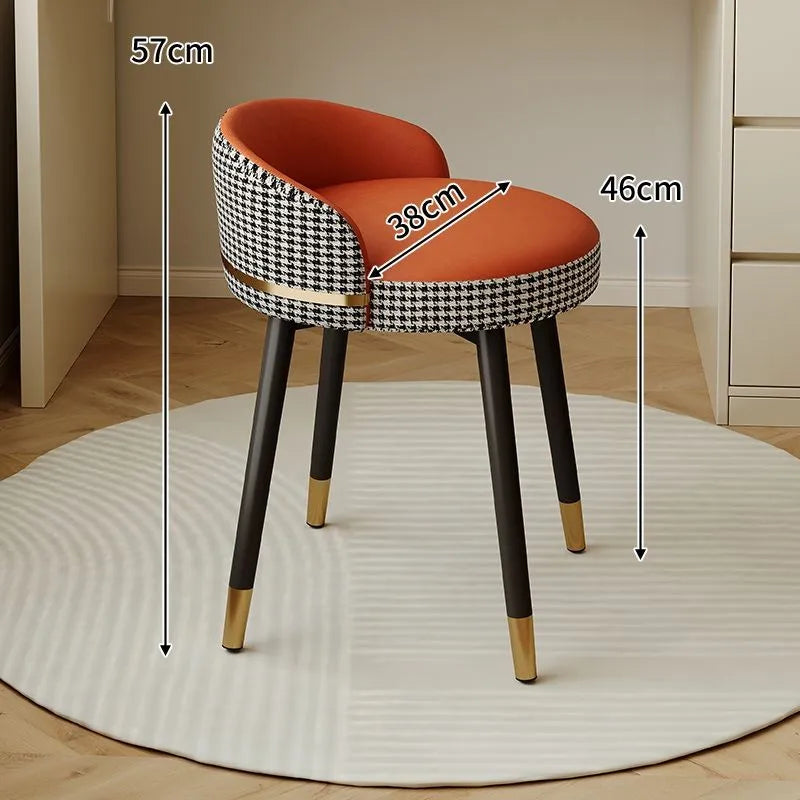 Nordic furniture home decor dressing table chair manicure chair cream style dresser backrest makeup stool girls bedroom