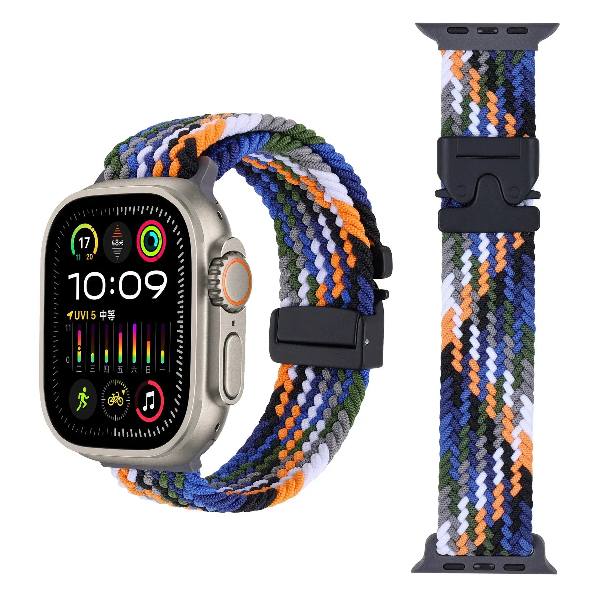 Braided Strap For Apple Watch Band 44mm 40mm 45mm 49mm 41mm 46mm 42mm Bracelet iWatch Series Ultra2 10 9 SE 8 7 65 Magnetic Band