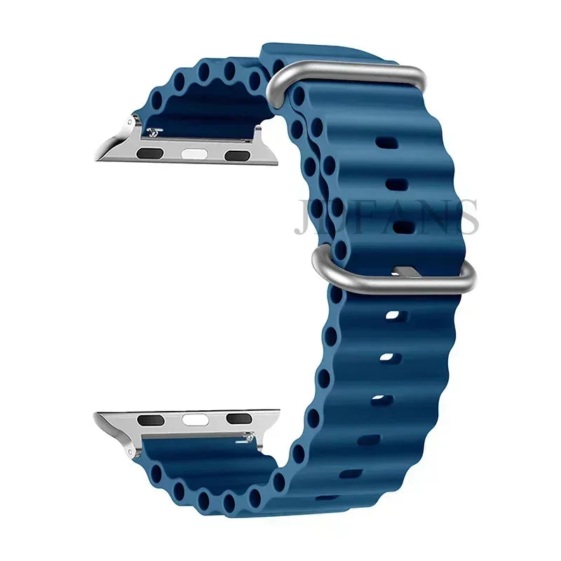 Silicone Ocean strap for Apple watch band Series Ultra 9 8 7 6 5 4 10 SE iwatch bracelet 42mm 44mm 45mm 49mm 40mm 41mm 46mm band
