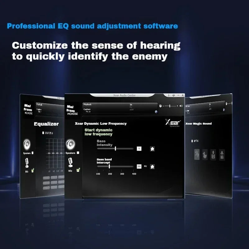 MCHOSE V9 Pro Gaming Headphones Head-mounted Music Noise Reduction Wireless Tri-mode Customized Earphones PC E-Sport Accessories