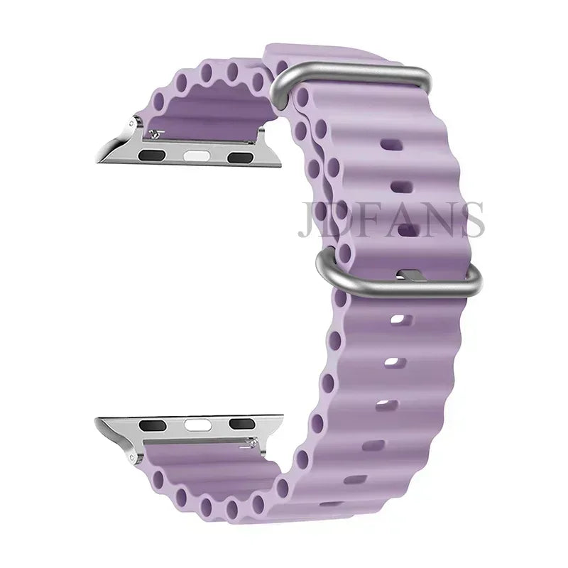 Silicone Ocean strap for Apple watch band Series Ultra 9 8 7 6 5 4 10 SE iwatch bracelet 42mm 44mm 45mm 49mm 40mm 41mm 46mm band