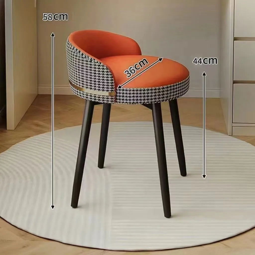 Nordic furniture home decor dressing table chair manicure chair cream style dresser backrest makeup stool girls bedroom