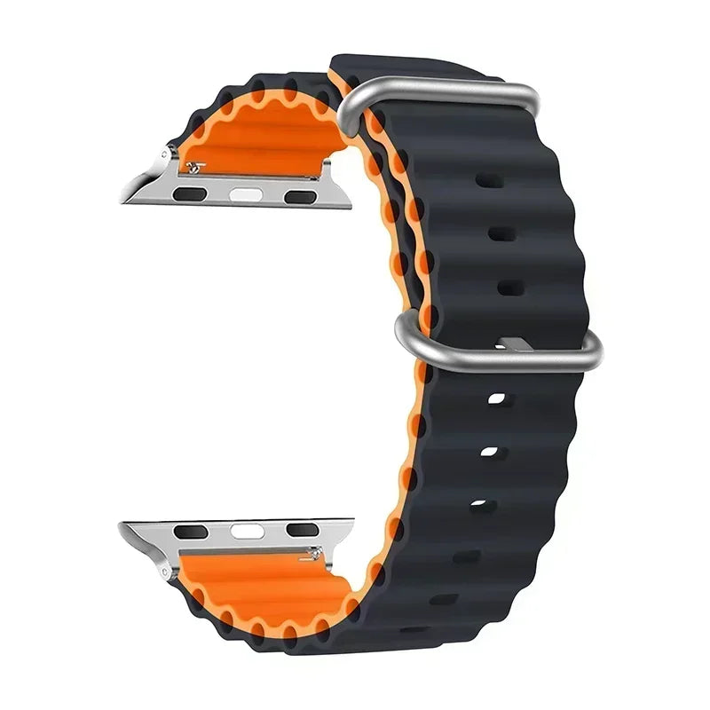 Silicone Ocean strap for Apple watch band Series Ultra 9 8 7 6 5 4 10 SE iwatch bracelet 42mm 44mm 45mm 49mm 40mm 41mm 46mm band