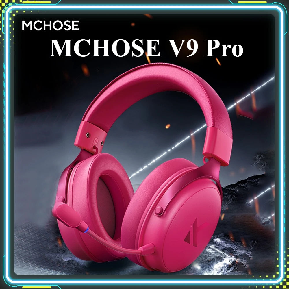 MCHOSE V9 Pro Gaming Headphones Head-mounted Music Noise Reduction Wireless Tri-mode Customized Earphones PC E-Sport Accessories