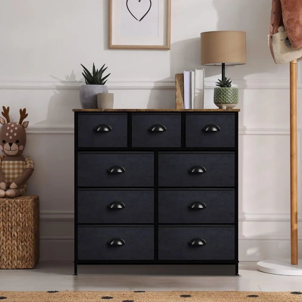 Sorbus Dresser with 9 Drawers - Furniture Storage Chest Tower Unit for Bedroom, Hallway, Closet, Office Organization - Steel Fra