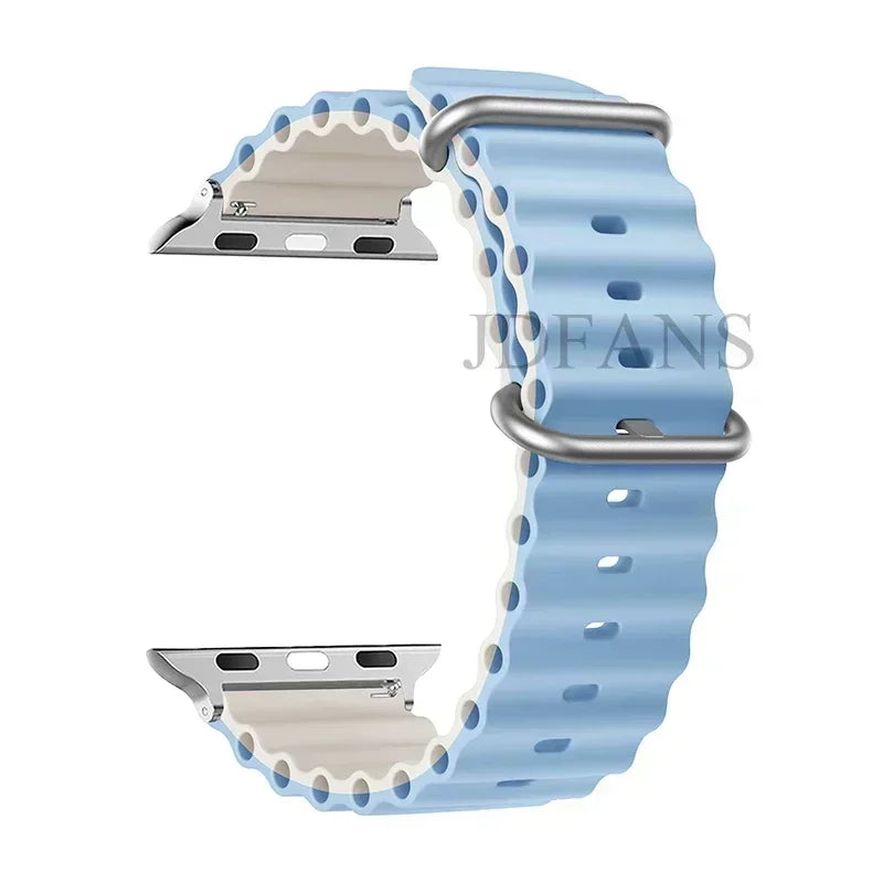 Silicone Ocean strap for Apple watch band Series Ultra 9 8 7 6 5 4 10 SE iwatch bracelet 42mm 44mm 45mm 49mm 40mm 41mm 46mm band