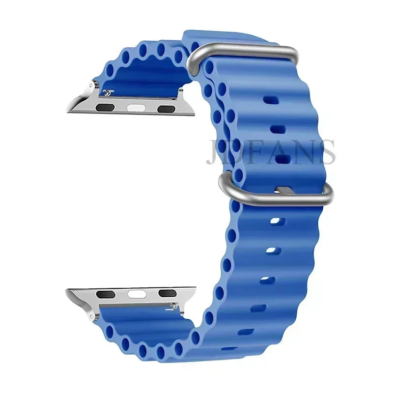 Silicone Ocean strap for Apple watch band Series Ultra 9 8 7 6 5 4 10 SE iwatch bracelet 42mm 44mm 45mm 49mm 40mm 41mm 46mm band
