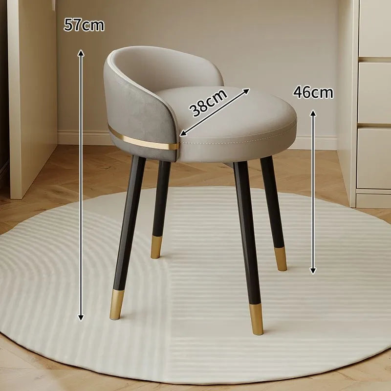 Nordic furniture home decor dressing table chair manicure chair cream style dresser backrest makeup stool girls bedroom