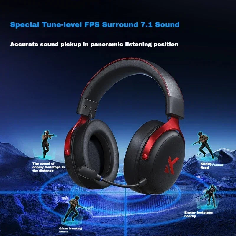 MCHOSE V9 Pro Gaming Headphones Head-mounted Music Noise Reduction Wireless Tri-mode Customized Earphones PC E-Sport Accessories